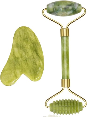 Jade roller gua sha set - &,