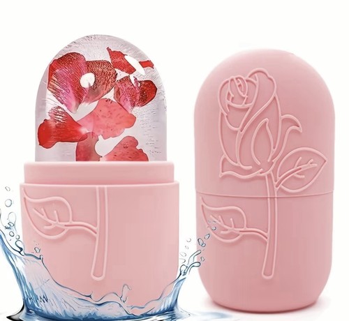 Pink rose design facial ice - design,