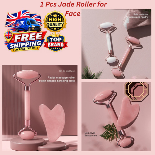 Jade roller face massage set - jade,