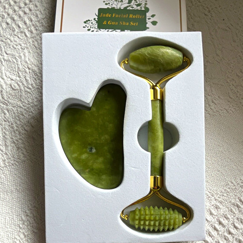 Jade facial roller gua sha - jade, &