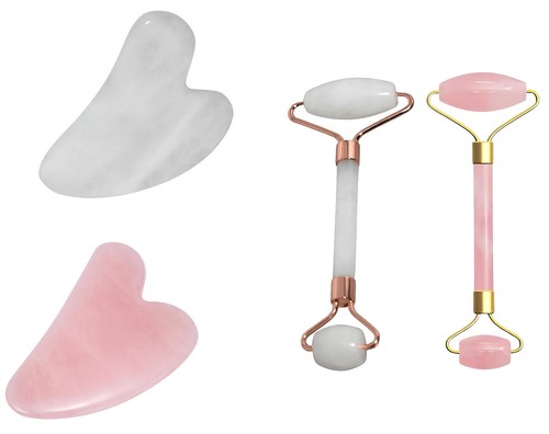 Jade face massage roller - 2x,