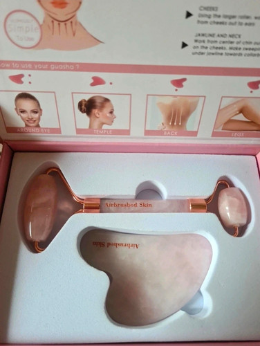 Airbrushed skin quartz gua sha - quartz,