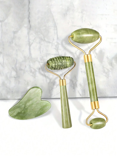 Jade face massage roller - jade,