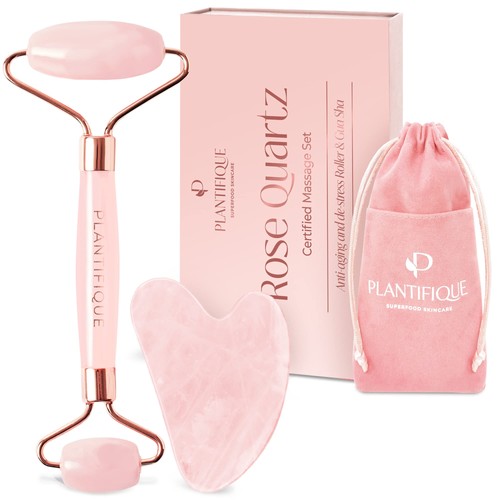 Rose quartz gua sha tool - quartz,