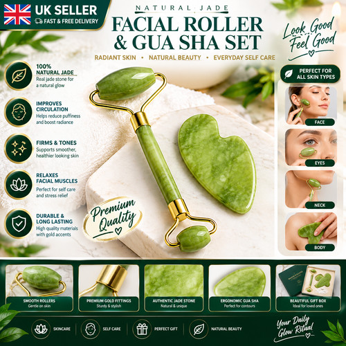 Natural jade facial roller gua - facial,
